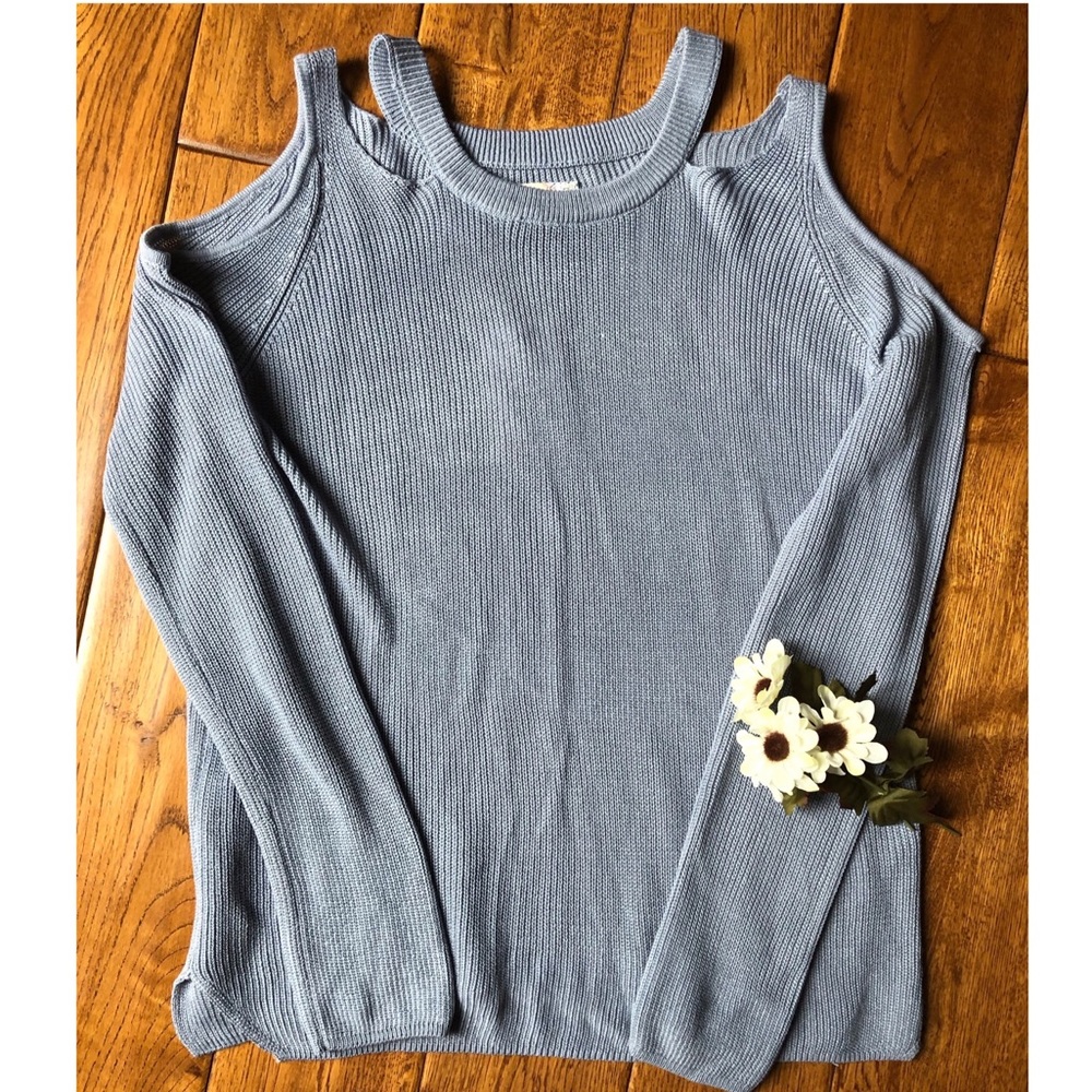 Pink Republic Blue Cold Shoulder Sweater